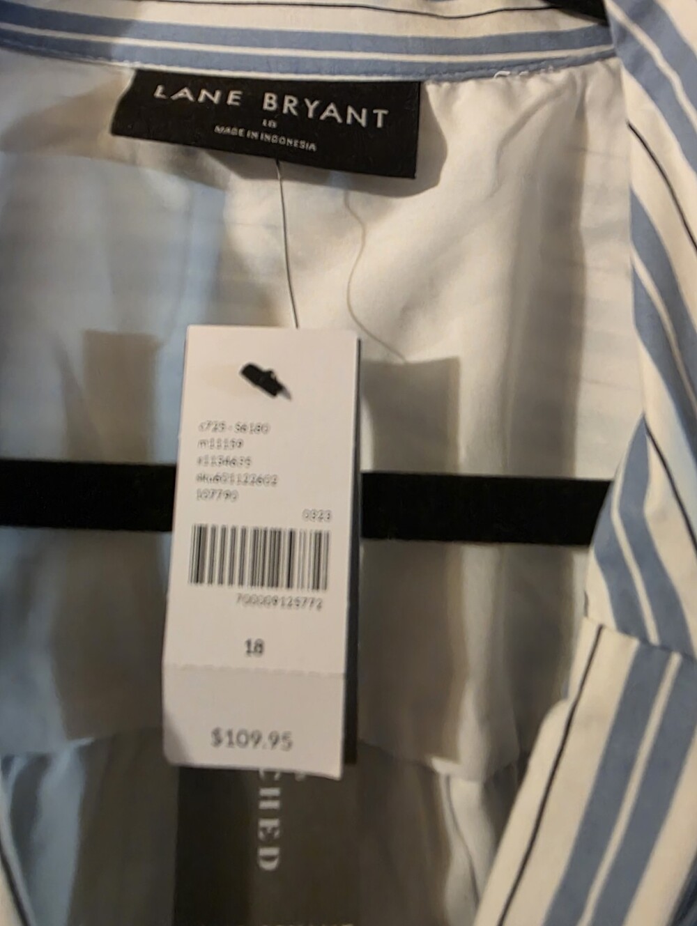 NWT Lane Bryant Blue and White Striped Wrap Midi Dress SZ 18 - Picture 6 of 6